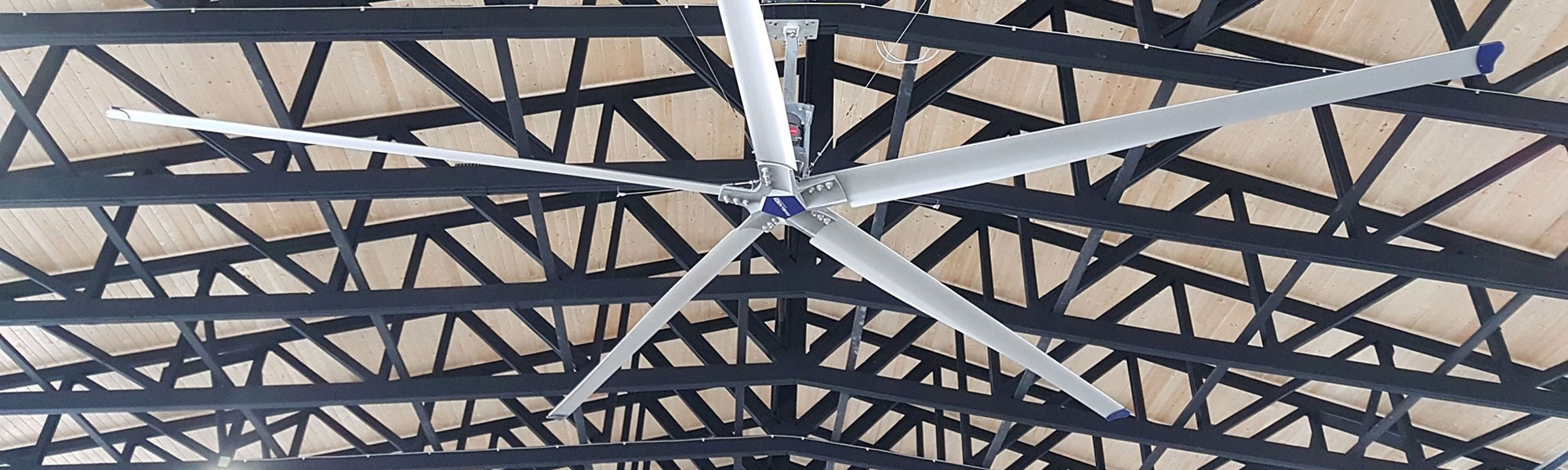 HVLS fan in a warehouse.